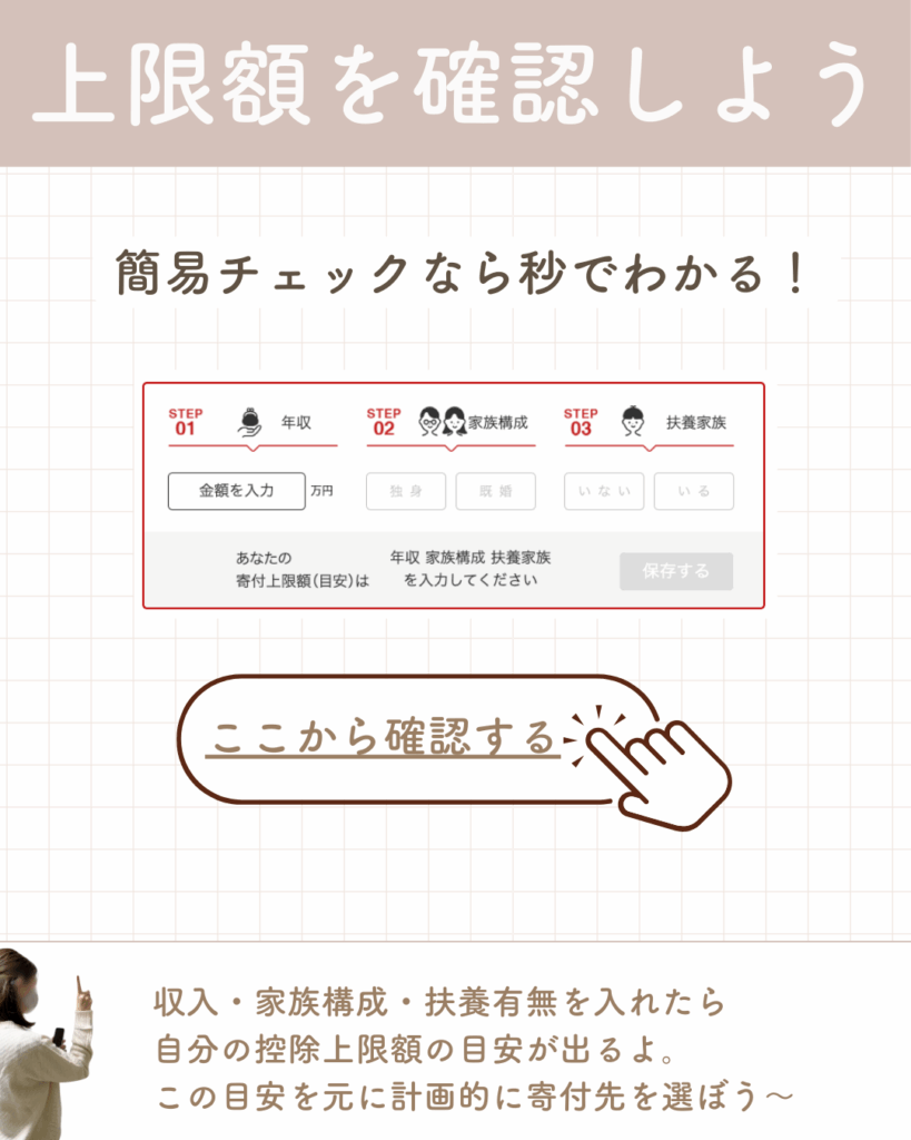 ふるさと納税の控除上限を確認する手順の画像